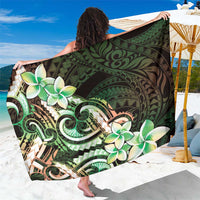 Polynesian Art Tattoo Sarong Plumeria Flowers Green Gradient LT05 One Size 44 x 66 inches Green - Polynesian Pride