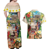 Samoa Culture Couples Matching Off Shoulder Maxi Dress and Hawaiian Shirt Embracing The Spirit LT05 - Polynesian Pride