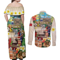 Samoa Culture Couples Matching Off Shoulder Maxi Dress and Long Sleeve Button Shirt Embracing The Spirit