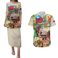 Samoa Culture Couples Matching Puletasi and Hawaiian Shirt Embracing The Spirit