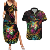Hawaii Pride Couples Matching Summer Maxi Dress and Hawaiian Shirt Aloha Is Aloha