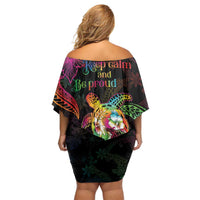 Hawaii Pride Family Matching Off Shoulder Short Dress and Hawaiian Shirt Aloha Is Aloha