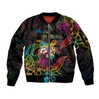 Hawaii Pride Sleeve Zip Bomber Jacket Aloha Is Aloha