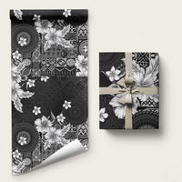 Hawaii Tapa Pattern With Black Hibiscus Wrapping Paper - Polynesian Pride