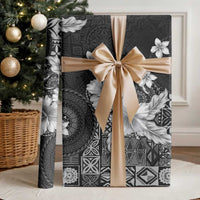 Hawaii Tapa Pattern With Black Hibiscus Wrapping Paper - Polynesian Pride