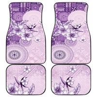 Hawaii Tapa Pattern With Violet Hibiscus Car Mats