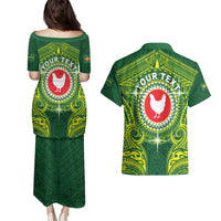 Personalized American Samoa Manua Cession Day Couples Matching Puletasi and Hawaiian Shirt Up Up The Moa LT05 - Polynesian Pride