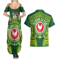 Personalized American Samoa Manua Cession Day Couples Matching Summer Maxi Dress and Hawaiian Shirt Up Up The Moa LT05 - Polynesian Pride
