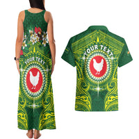 Personalized American Samoa Manua Cession Day Couples Matching Tank Maxi Dress and Hawaiian Shirt Up Up The Moa LT05 - Polynesian Pride
