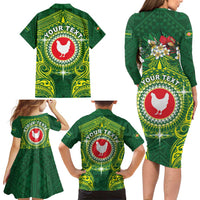 Personalized American Samoa Manua Cession Day Family Matching Long Sleeve Bodycon Dress and Hawaiian Shirt Up Up The Moa