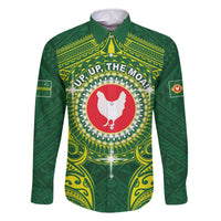 Personalized American Samoa Manua Cession Day Family Matching Off The Shoulder Long Sleeve Dress and Hawaiian Shirt Up Up The Moa