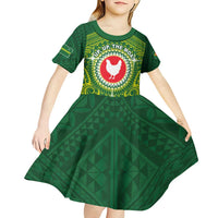 Personalized American Samoa Manua Cession Day Kid Short Sleeve Dress Up Up The Moa LT05 - Polynesian Pride