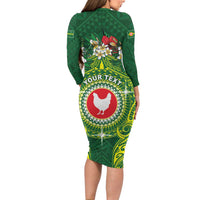Personalized American Samoa Manua Cession Day Long Sleeve Bodycon Dress Up Up The Moa
