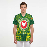 Personalized American Samoa Manua Cession Day Scrub Top Up Up The Moa LT05 - Polynesian Pride