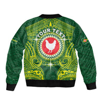 Personalized American Samoa Manua Cession Day Sleeve Zip Bomber Jacket Up Up The Moa LT05 - Polynesian Pride