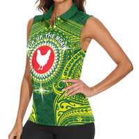 Personalized American Samoa Manua Cession Day Women Sleeveless Polo Shirt Up Up The Moa
