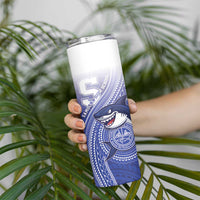 Personalized Samoana High School Skinny Tumbler Polynesian Tribal Shark LT05 - Polynesian Pride