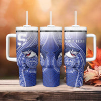 Personalized Samoana High School Tumbler With Handle Polynesian Tribal Shark LT05 - Polynesian Pride