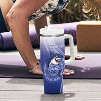 Personalized Samoana High School Tumbler With Handle Polynesian Tribal Shark LT05 - Polynesian Pride