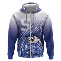 Personalized Samoana High School Zip Hoodie Polynesian Tribal Shark