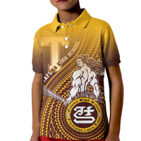 Personalized Tafuna High School Kid Polo Shirt Polynesian Warrior LT05 Kid Maroon - Polynesian Pride