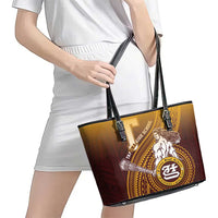 Tafuna High School Leather Tote Bag Polynesian Warrior LT05 - Polynesian Pride