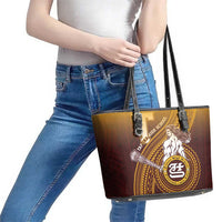 Tafuna High School Leather Tote Bag Polynesian Warrior LT05 - Polynesian Pride