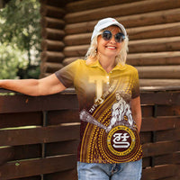 Personalized Tafuna High School Women Polo Shirt Polynesian Warrior