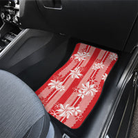 Hawaii Kakau Tribal Car Mats With Red Tiare