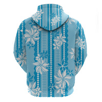 Hawaii Kakau Tribal Hoodie With Blue Tiare