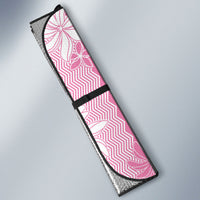 Hawaii Kakau Tribal Auto Sun Shade With Pink Tiare