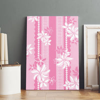 Hawaii Kakau Tribal Canvas Wall Art With Pink Tiare