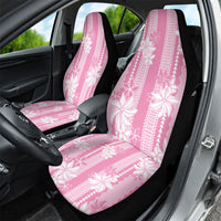 Hawaii Kakau Tribal Car Seat Cover With Pink Tiare