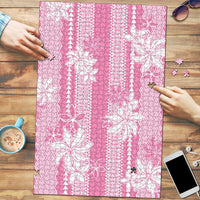 Hawaii Kakau Tribal Puzzle With Pink Tiare