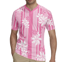 Hawaii Kakau Tribal Rugby Jersey With Pink Tiare