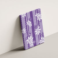 Hawaii Kakau Tribal Canvas Wall Art With Purple Tiare