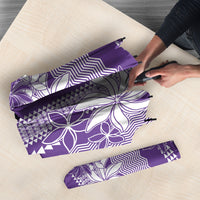 Hawaii Kakau Tribal Umbrella With Purple Tiare