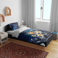 Hawaii Honu Bedding Set Polynesian Curves Plumeria - Polynesian Pride