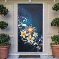 Hawaii Honu Door Cover Polynesian Curves Plumeria - Polynesian Pride