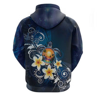 Hawaii Honu Hoodie Polynesian Curves Plumeria - Polynesian Pride