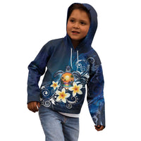 Hawaii Honu Kid Hoodie Polynesian Curves Plumeria - Polynesian Pride