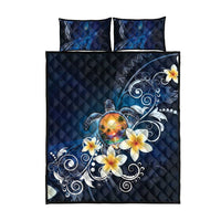 Hawaii Honu Quilt Bed Set Polynesian Curves Plumeria - Polynesian Pride