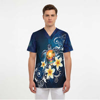 Hawaii Honu Scrub Top Polynesian Curves Plumeria - Polynesian Pride