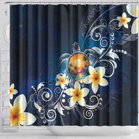 Hawaii Honu Shower Curtain Polynesian Curves Plumeria - Polynesian Pride