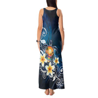 Hawaii Honu Tank Maxi Dress Polynesian Curves Plumeria - Polynesian Pride
