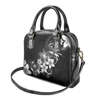 Hawaii Honu Shoulder Handbag Polynesian Curves Plumeria Grayscale - Polynesian Pride