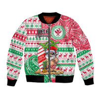 Hawaii Christmas Bomber Jacket Santa Claus Surf Mele Kalikimaka LT05 Unisex Red - Polynesian Pride