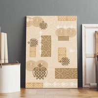 Vintage Lapita Canvas Wall Art Iconic Double Face Pattern Beige