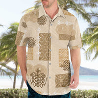 Vintage Lapita Hawaiian Shirt Iconic Double Face Pattern Beige