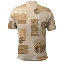 Vintage Lapita Polo Shirt Iconic Double Face Pattern Beige